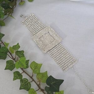 Bling! Statement Silver with Crystal Belt Style Bracelet